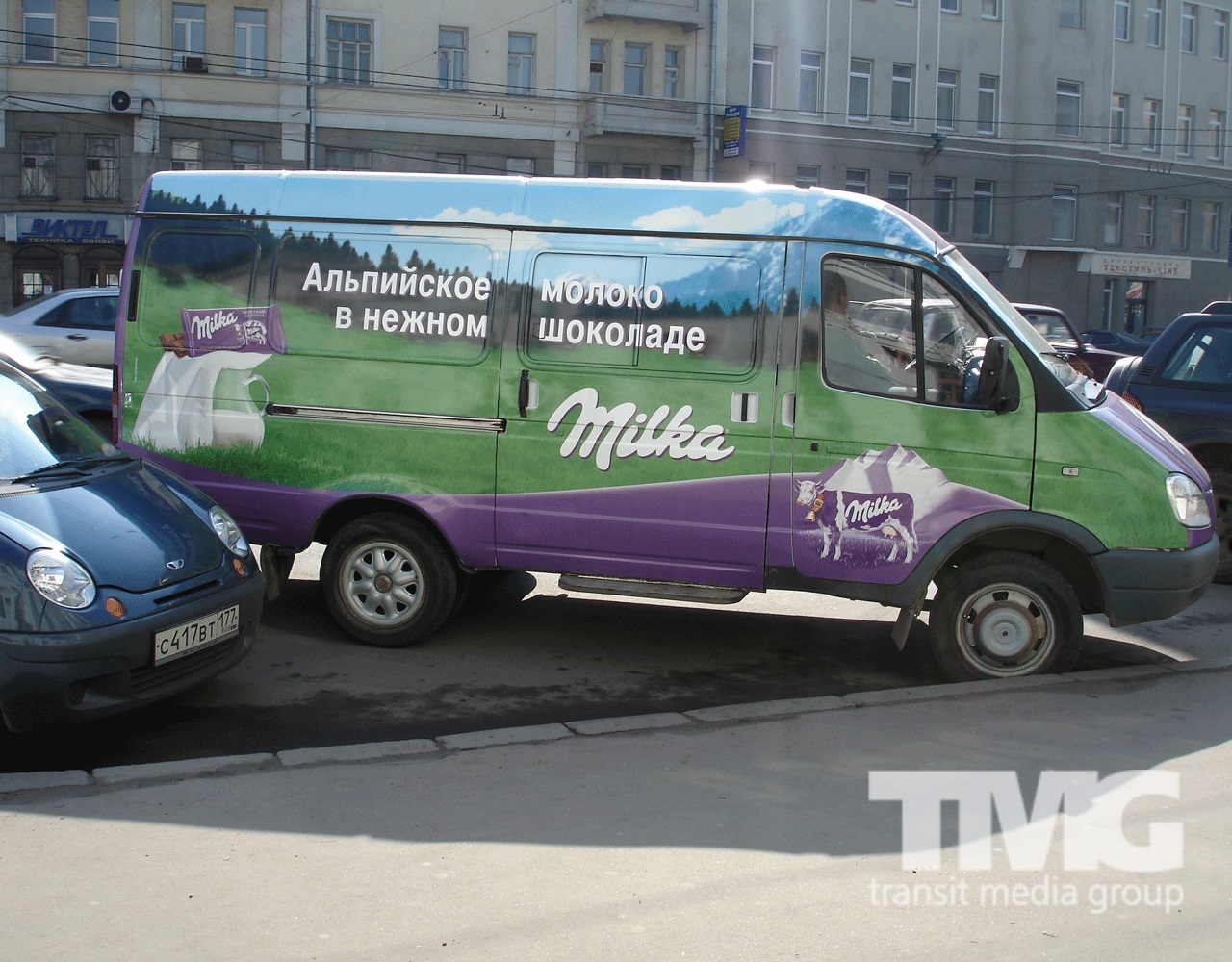 TMG Milka брендирование корпоративного транспорта Петербург